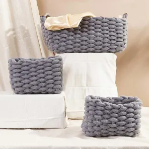 Adorned Knot Design Baskets | Set Of 3