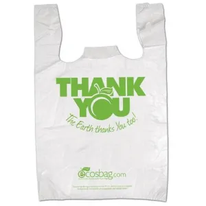 Biodegradable 11.5" x 6.5" x 21" - "Thank You" Shopping Bags