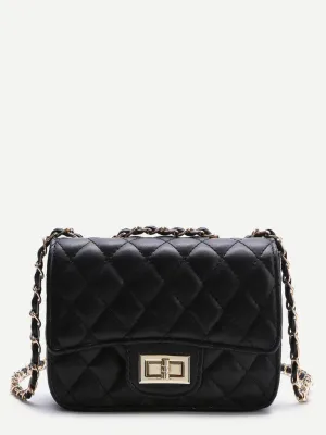 Black Twist Lock Crossbody Bag