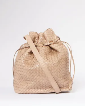 Bottega Veneta Taupe Intreciatto Leather Bucket Bag