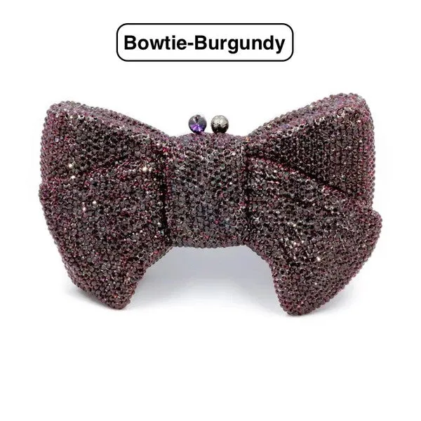 Bowtie-Burgundy Women Clutch Evening Bag