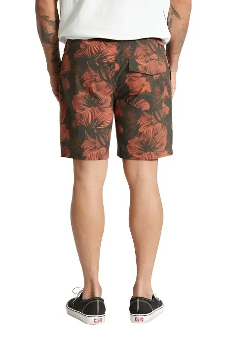 BRIXTON Voyage Hybrid Short Washed Black/Terracotta Floral