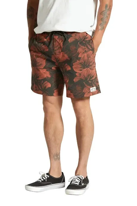 BRIXTON Voyage Hybrid Short Washed Black/Terracotta Floral