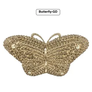 Butterfly-Gold Women Clutch Evening Bag