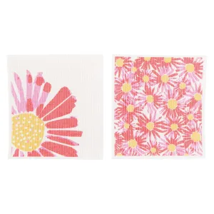 Daisies Eco-Friendly blu Sponge Cloth Set of 2