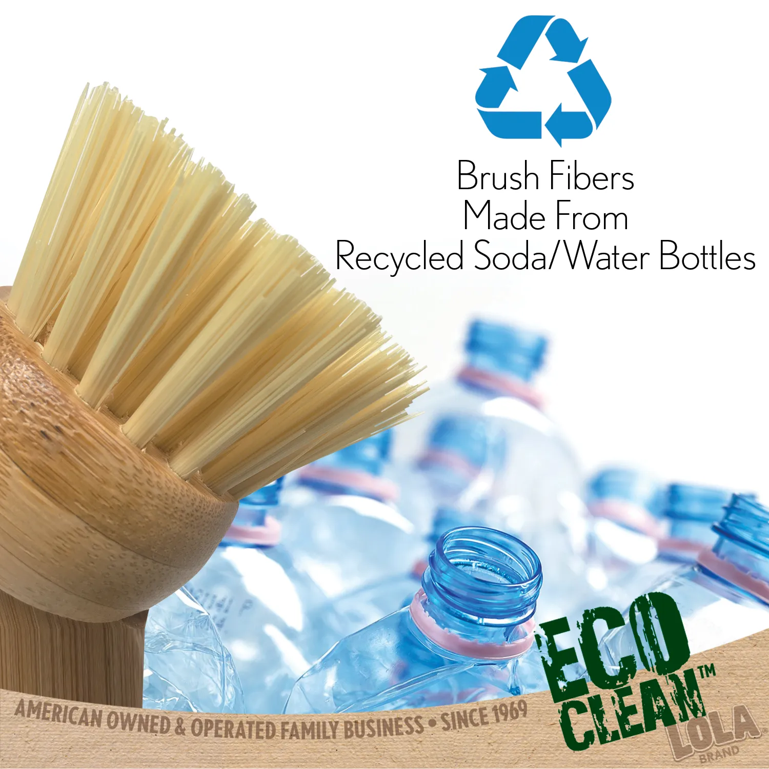 Eco Clean Bamboo Dish Brush - 6 Pack