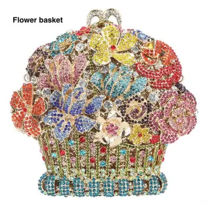 Flower Basket Women Clutch Evening Bag