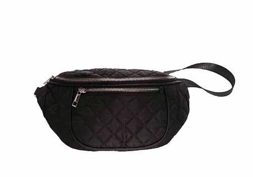 LaraPO01S Black Recycled Nylon Belt Bag