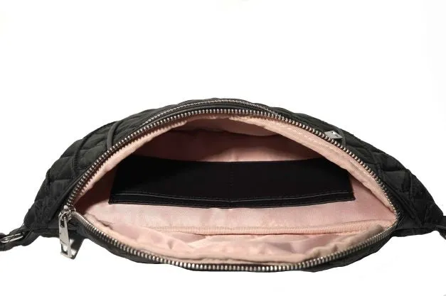 LaraPO01S Black Recycled Nylon Belt Bag