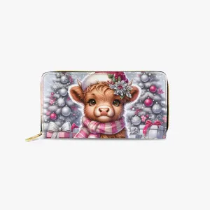 Long Type Zipper Purse, Christmas, Highland Cow, awd-1376