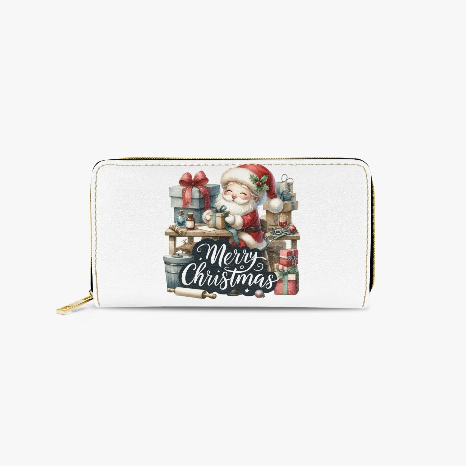 Long Type Zipper Purse - Christmas, Santa