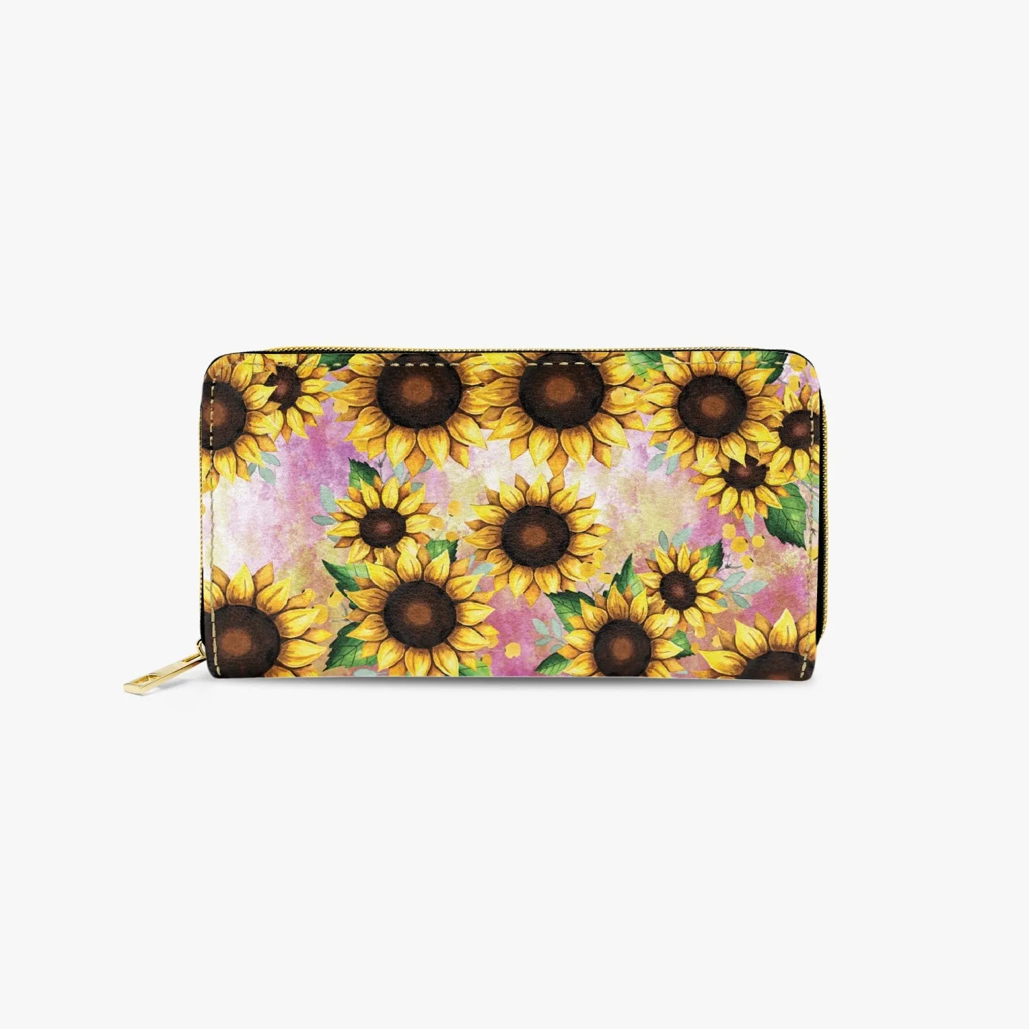 Long Type Zipper Purse, sunflowers, awd-1372