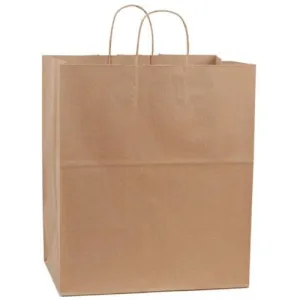 Recycled Natural Kraft Shopping Bags. - 14.50" x 9.00" x 16.25"