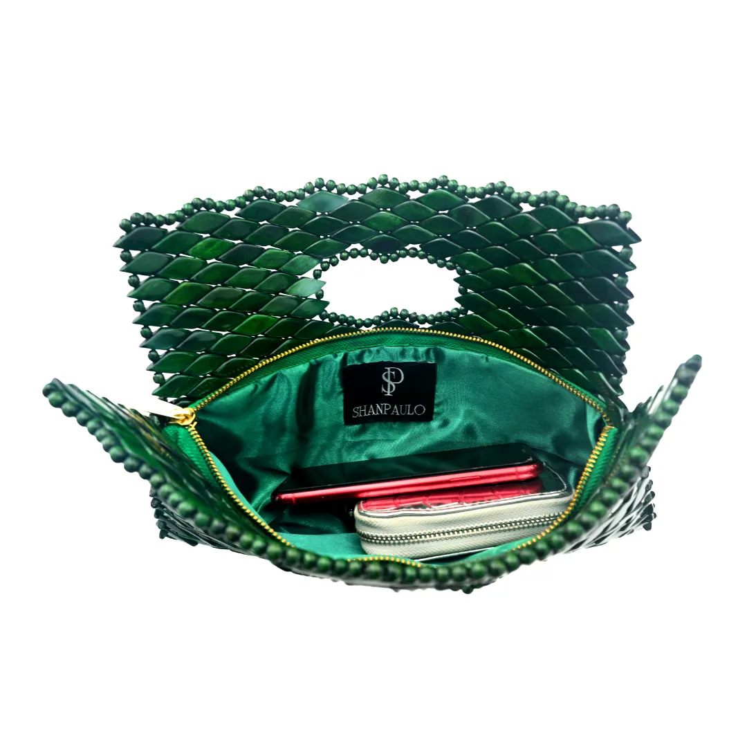 St. Tropez Petite Clutch - Emerald Green