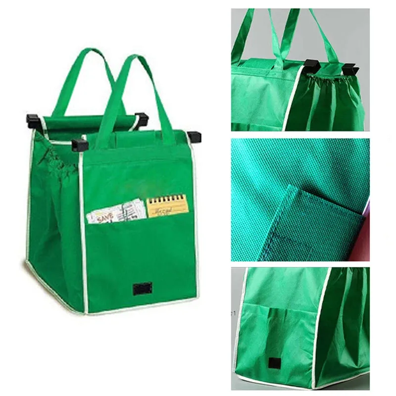 Supermarket Shopping Bag Eco Friendly Trolley Tote Thicken Cart Bags Large Capacity Handbag Foldable Reusable Women Cart Bag 1PC