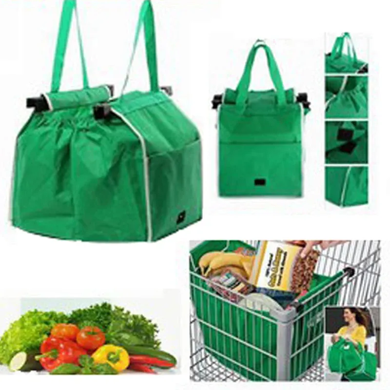 Supermarket Shopping Bag Eco Friendly Trolley Tote Thicken Cart Bags Large Capacity Handbag Foldable Reusable Women Cart Bag 1PC