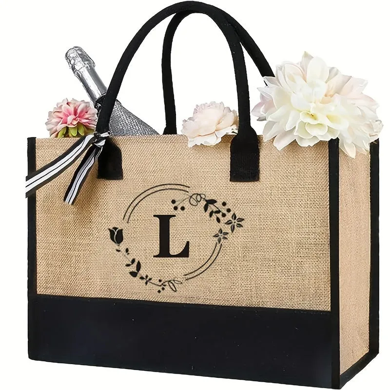 Versatile Letter Print Tote Chic Handbag for Shopping  Gifting