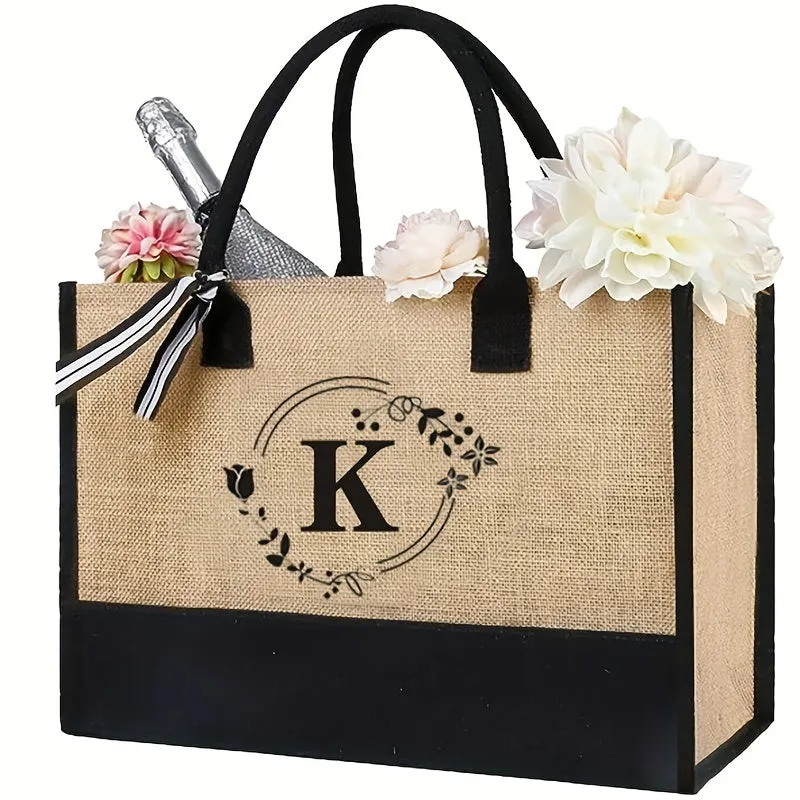 Versatile Letter Print Tote Chic Handbag for Shopping  Gifting