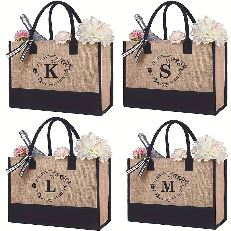 Versatile Letter Print Tote Chic Handbag for Shopping  Gifting