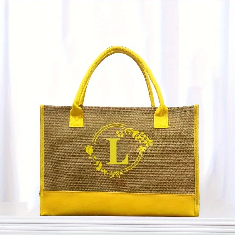 Versatile Letter Print Tote Chic Handbag for Shopping  Gifting