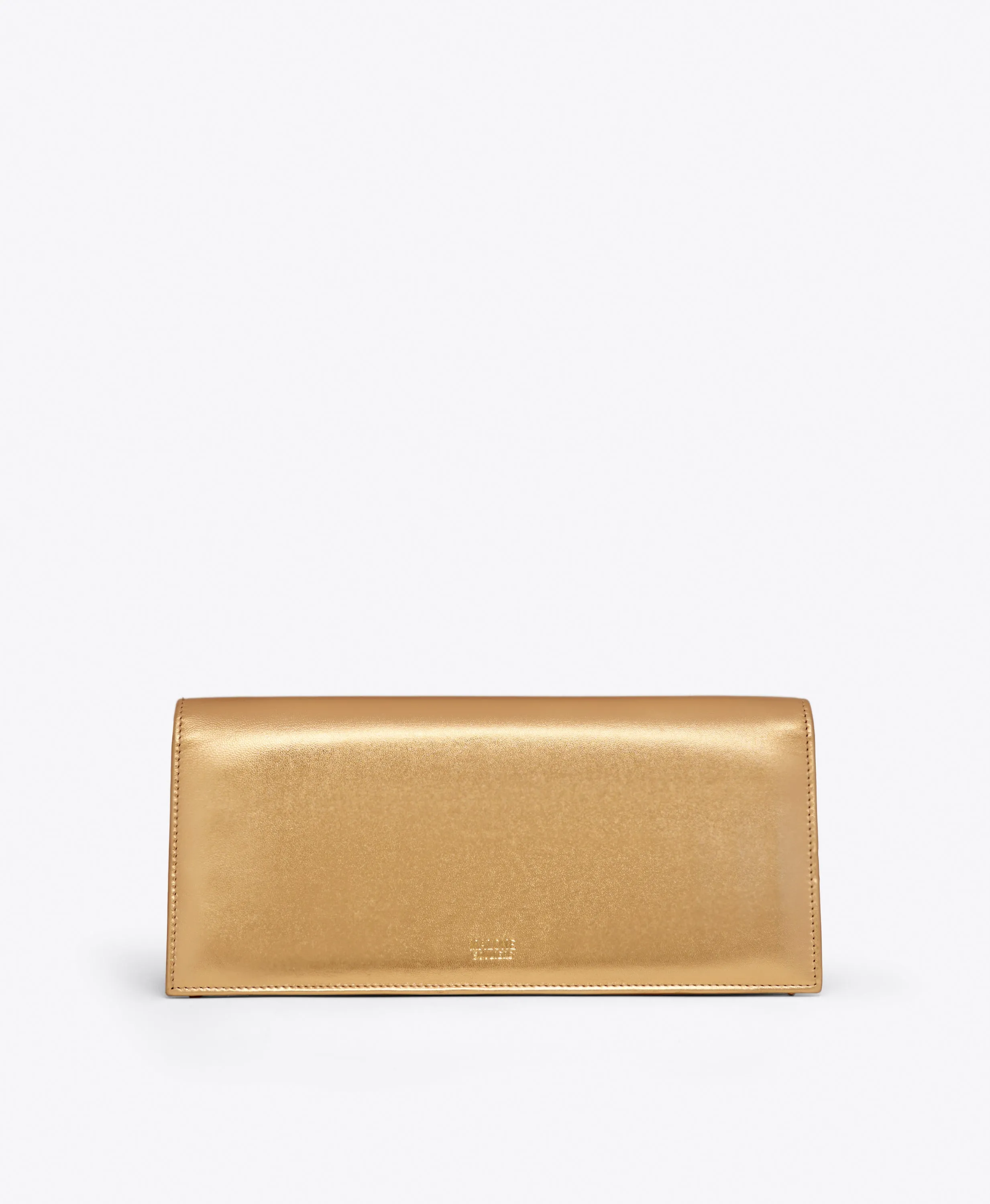 Vivien Gold Leather Clutch Bag