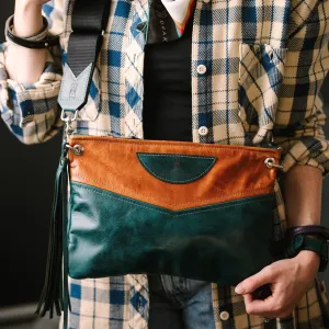 Western Woods Collection | Jackie Crossbody | Bourbon   Teal Spruce